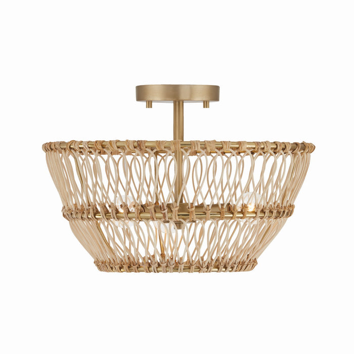 Capital Lighting 244131MA Three Light Dual Mount Semi Flush/Pendant, Matte Brass