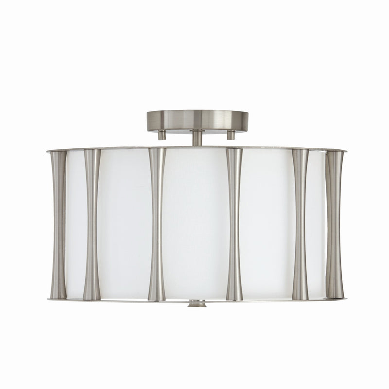 Capital Lighting 244631BN Three Light Dual Mount Semi Flush/Pendant, Brushed Nickel
