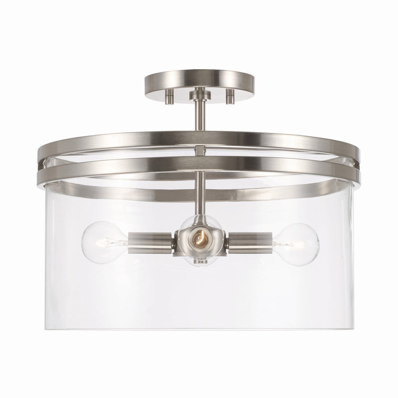 Capital Lighting 248741BN Four Light Dual Mount Semi Flush/Pendant, Brushed Nickel