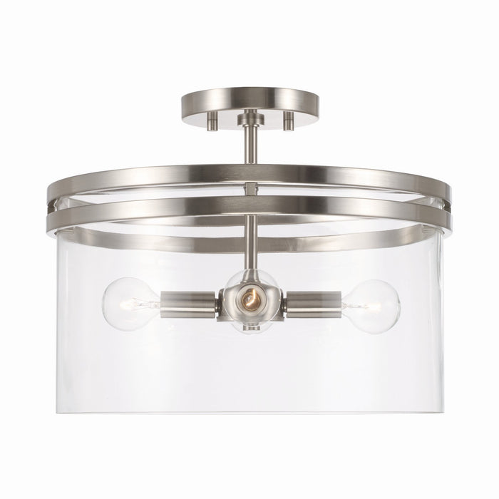 Capital Lighting 248741BN Four Light Dual Mount Semi Flush/Pendant, Brushed Nickel