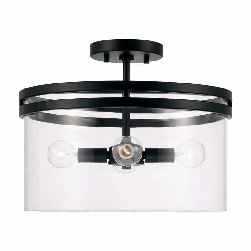 Capital Lighting 248741MB Four Light Dual Mount Semi Flush/Pendant, Matte Black