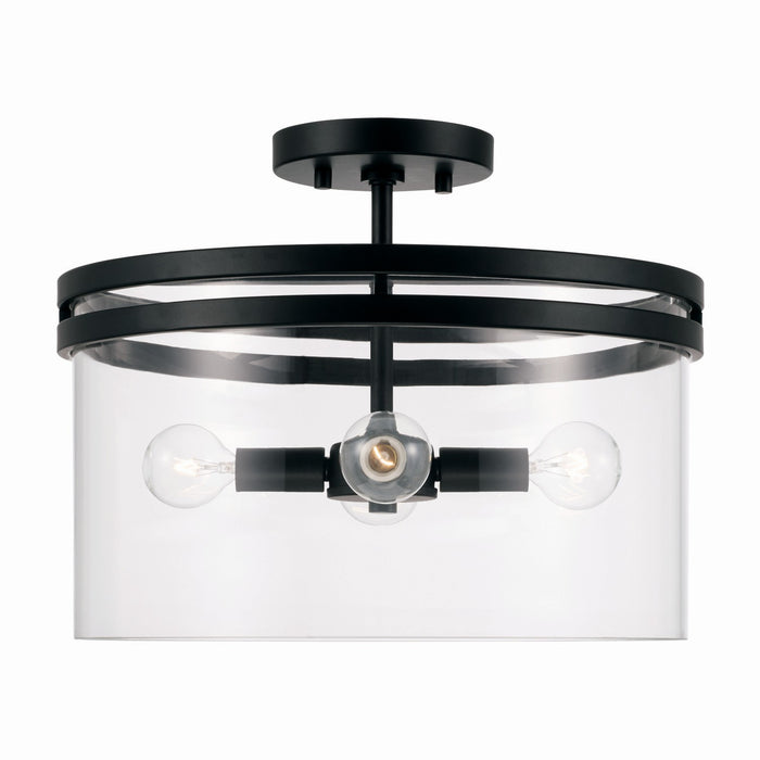 Capital Lighting 248741MB Four Light Dual Mount Semi Flush/Pendant, Matte Black