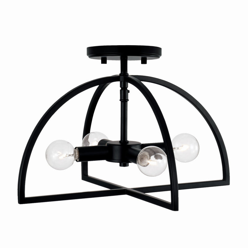 Capital Lighting 248841MB Four Light Dual Mount Semi Flush/Pendant, Matte Black