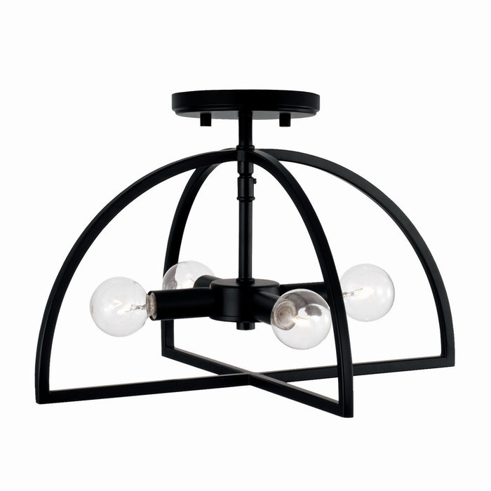 Capital Lighting 248841MB Four Light Dual Mount Semi Flush/Pendant, Matte Black