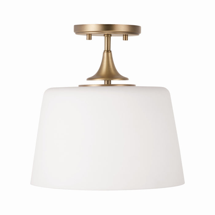 Capital Lighting 248911AD One Light Dual Mount Semi Flush/Pendant, Aged Brass