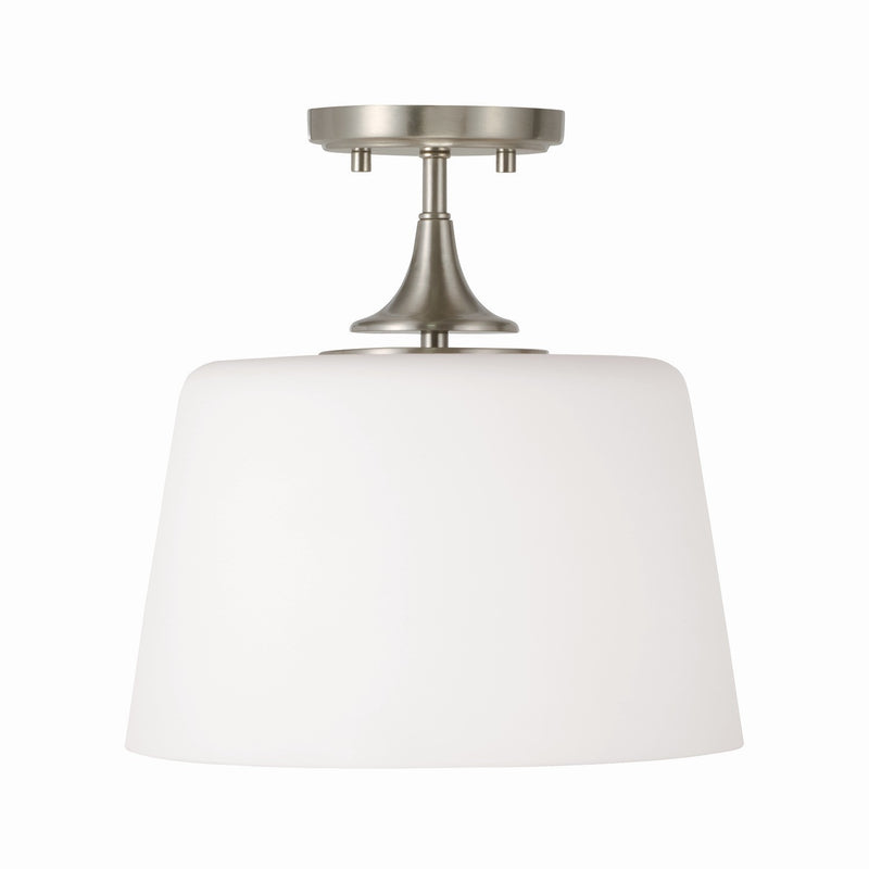 Capital Lighting 248911BN One Light Dual Mount Semi Flush/Pendant, Brushed Nickel