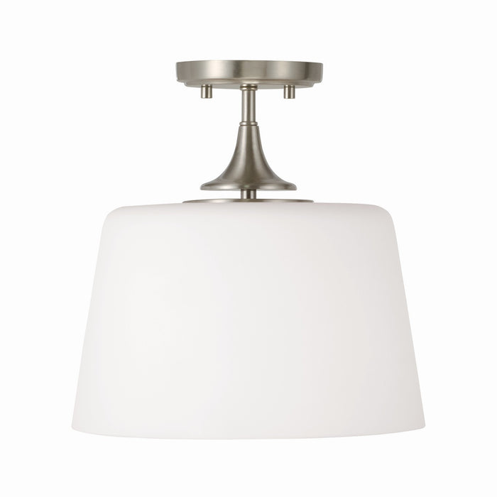 Capital Lighting 248911BN One Light Dual Mount Semi Flush/Pendant, Brushed Nickel