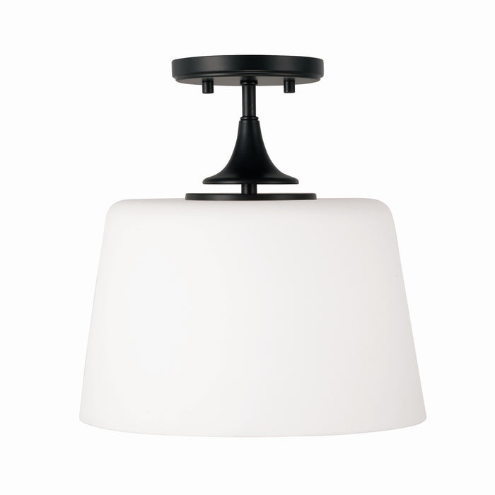 Capital Lighting 248911MB One Light Dual Mount Semi Flush/Pendant, Matte Black