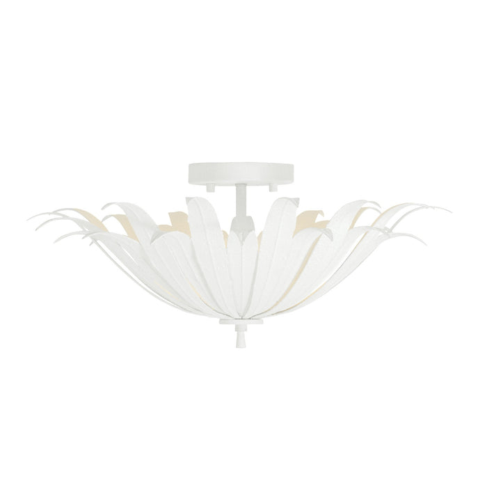 Capital Lighting 249531XW Three Light Dual Mount Semi Flush/Pendant, Textured White