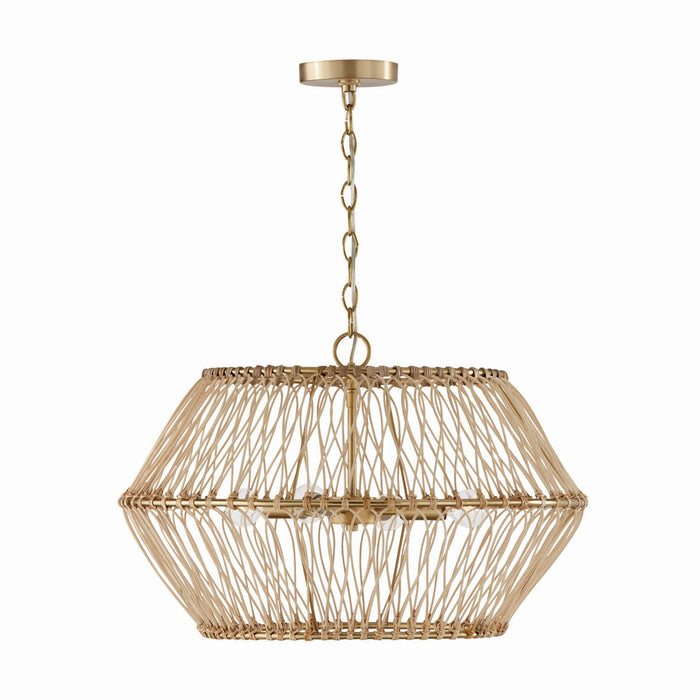 Capital Lighting 344142MA Four Light Pendant, Matte Brass