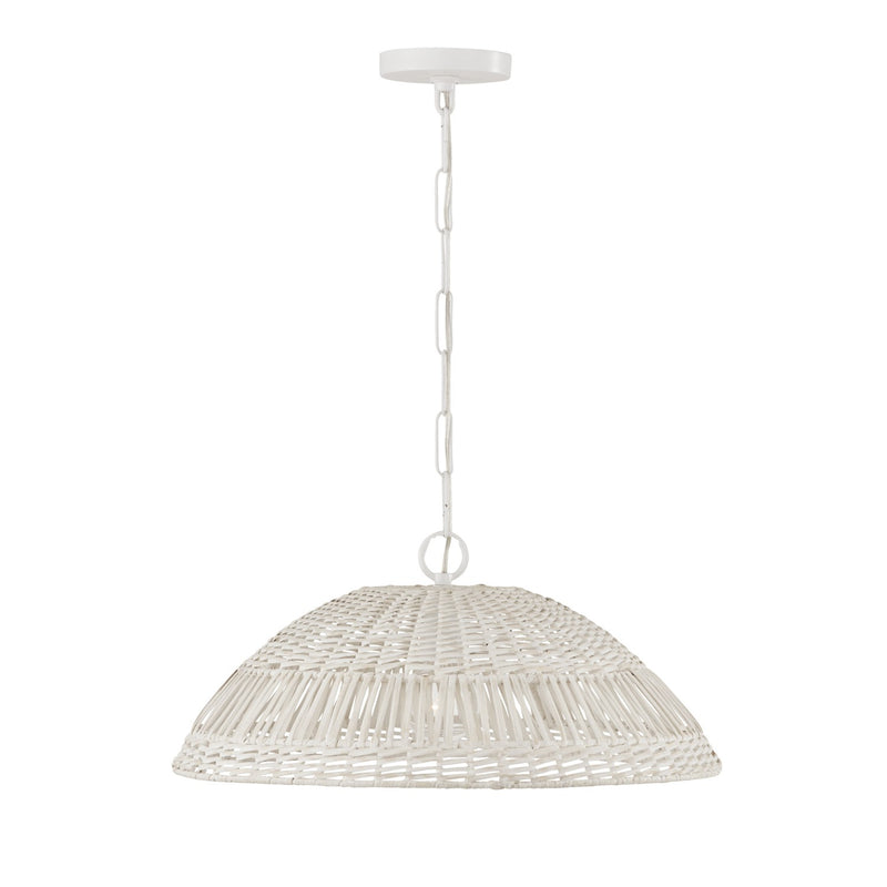 Capital Lighting 347511HH One Light Pendant, Chalk White