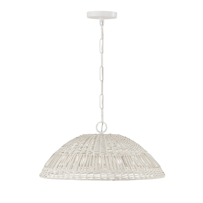 Capital Lighting 347511HH One Light Pendant, Chalk White
