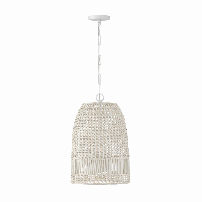Capital Lighting 347512HH One Light Pendant, Chalk White