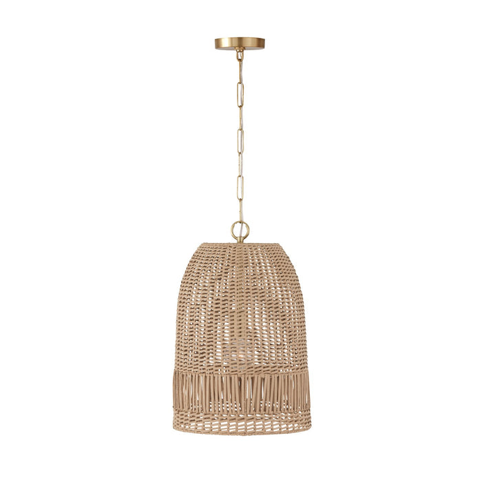 Capital Lighting 347512MA One Light Pendant, Matte Brass