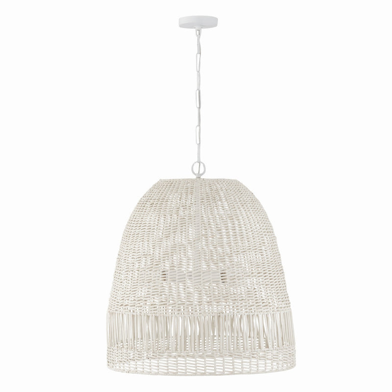 Capital Lighting 347533HH Three Light Pendant, Chalk White