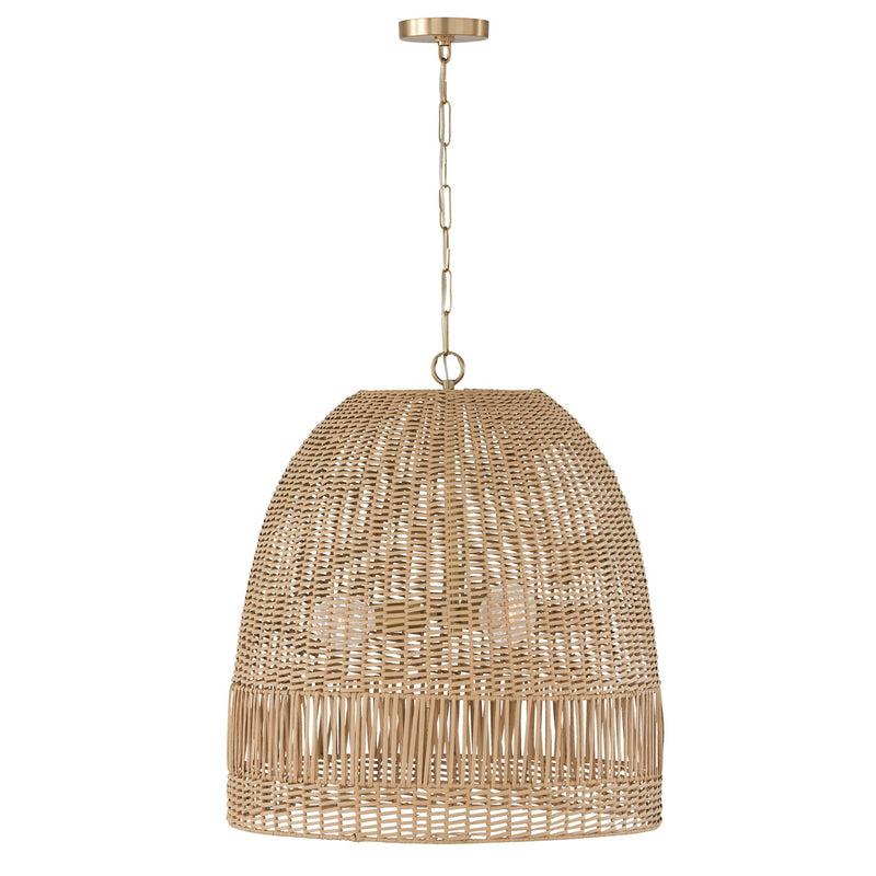 Capital Lighting 347533MA Three Light Pendant, Matte Brass