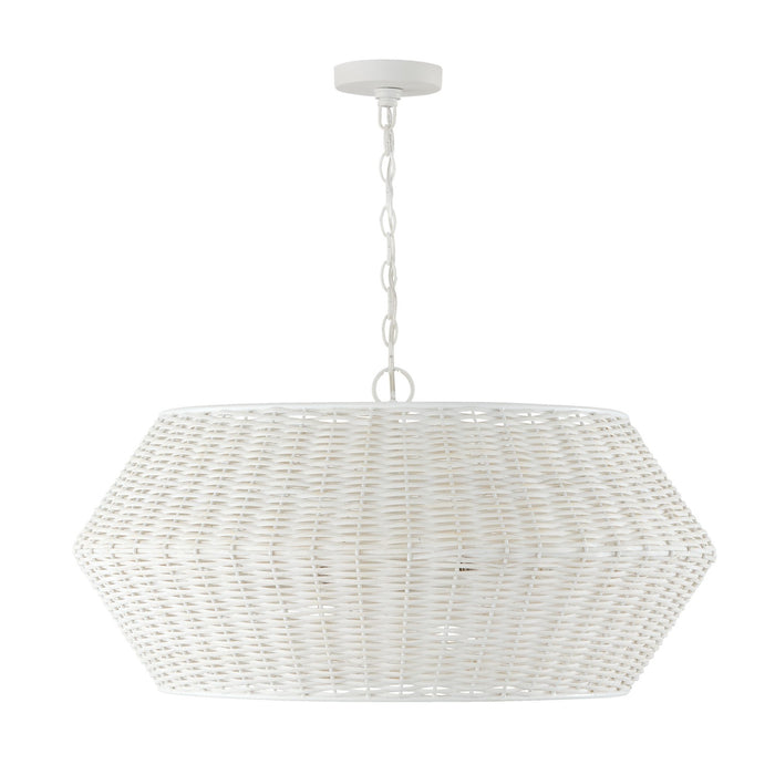 Capital Lighting 347861HH Six Light Pendant, Chalk White
