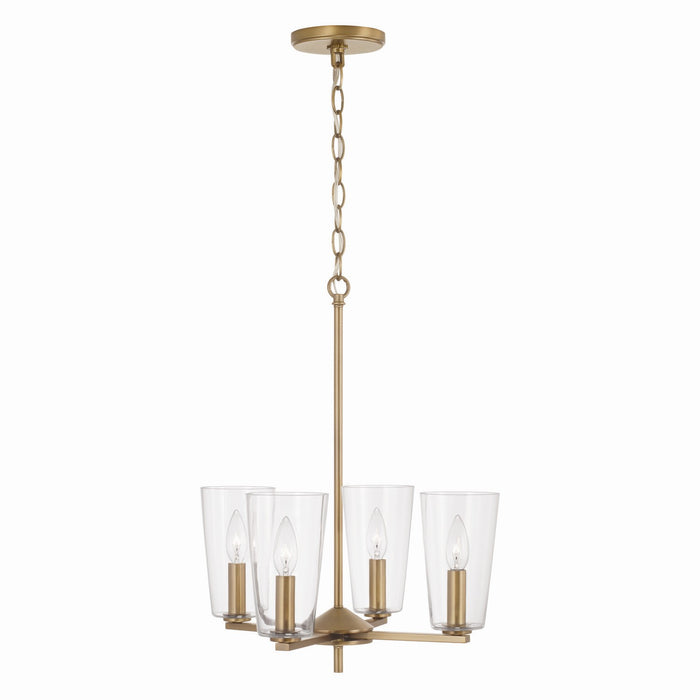 Capital Lighting 348641AD-538 Four Light Pendant, Aged Brass