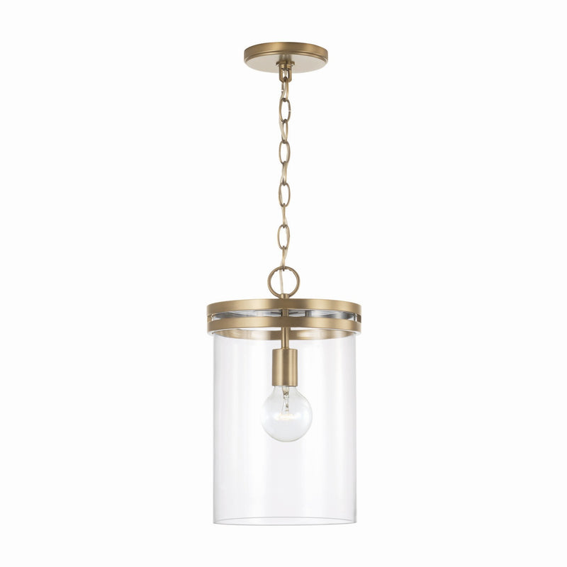 Capital Lighting 348711AD One Light Pendant, Aged Brass