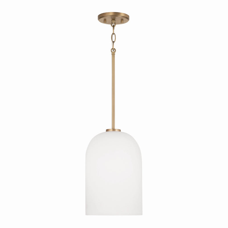 Capital Lighting 348811AD One Light Pendant, Aged Brass