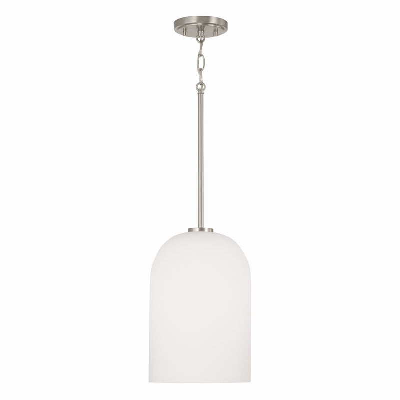 Capital Lighting 348811BN One Light Pendant, Brushed Nickel