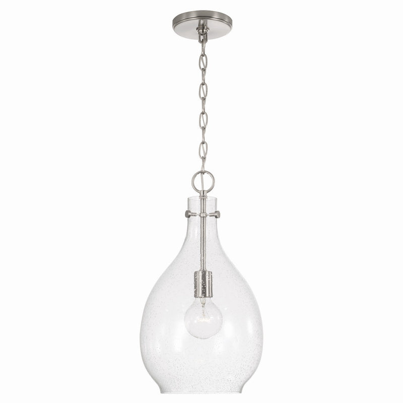 Capital Lighting 349011BN One Light Pendant, Brushed Nickel