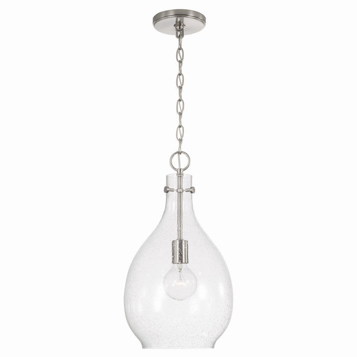 Capital Lighting 349011BN One Light Pendant, Brushed Nickel