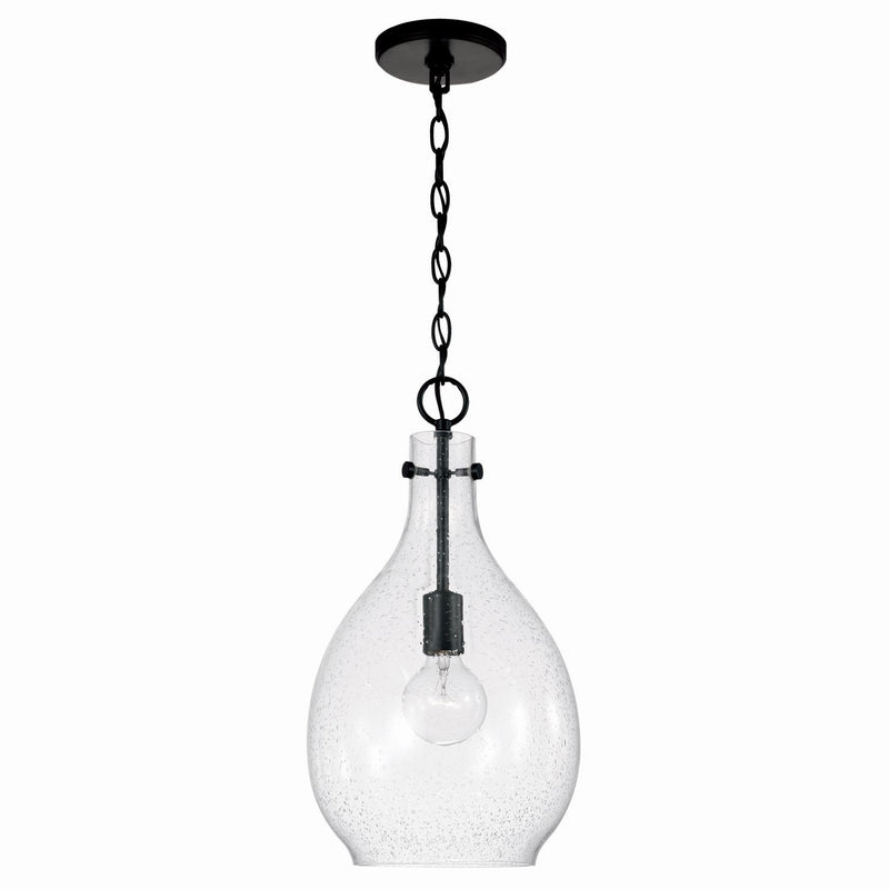 Capital Lighting 349011MB One Light Pendant, Matte Black