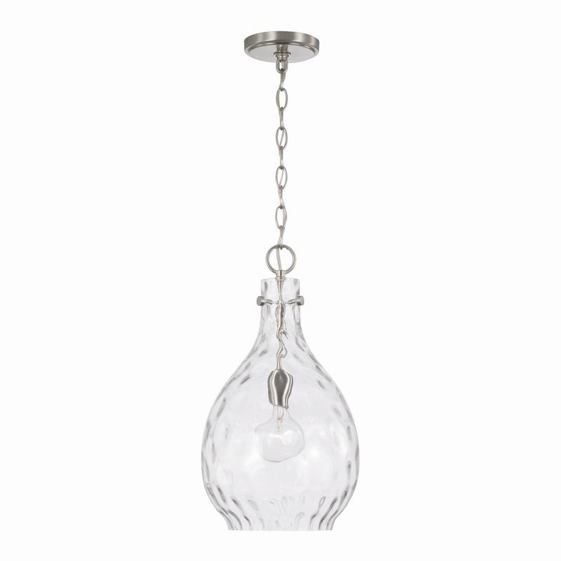 Capital Lighting 349012BN One Light Pendant, Brushed Nickel