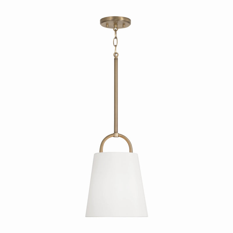 Capital Lighting 349411AD One Light Pendant, Aged Brass