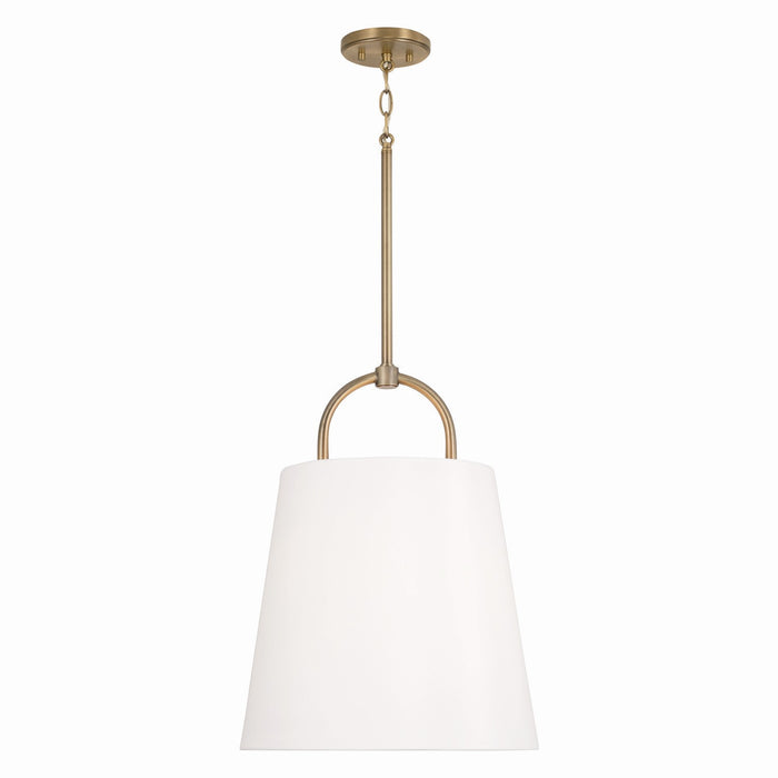 Capital Lighting 349412AD One Light Pendant, Aged Brass