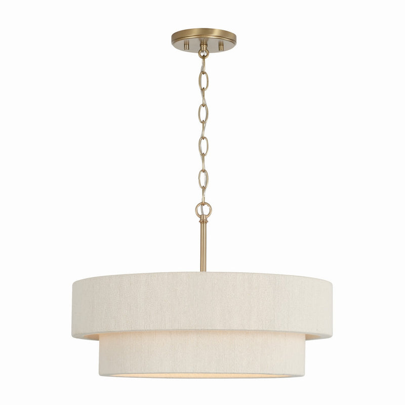 Capital Lighting 349841MA Four Light Pendant, Matte Brass