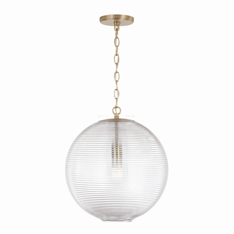 Capital Lighting 349911MA One Light Pendant, Matte Brass