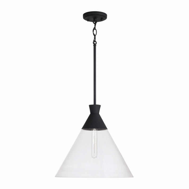Capital Lighting 350311XK One Light Pendant, Textured Black