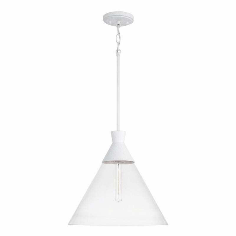 Capital Lighting 350311XW One Light Pendant, Textured White