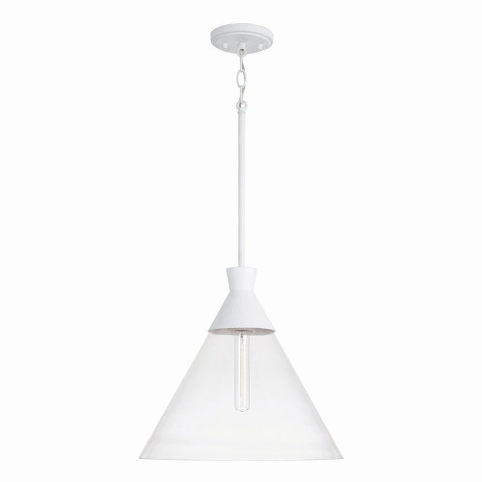 Capital Lighting 350311XW One Light Pendant, Textured White