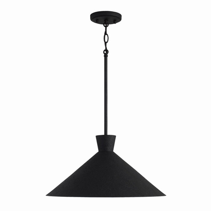 Capital Lighting 350312XK One Light Pendant, Textured Black