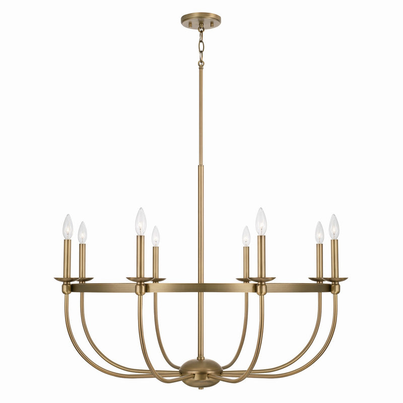 Capital Lighting 425181AD Eight Light Chandelier, Aged Brass