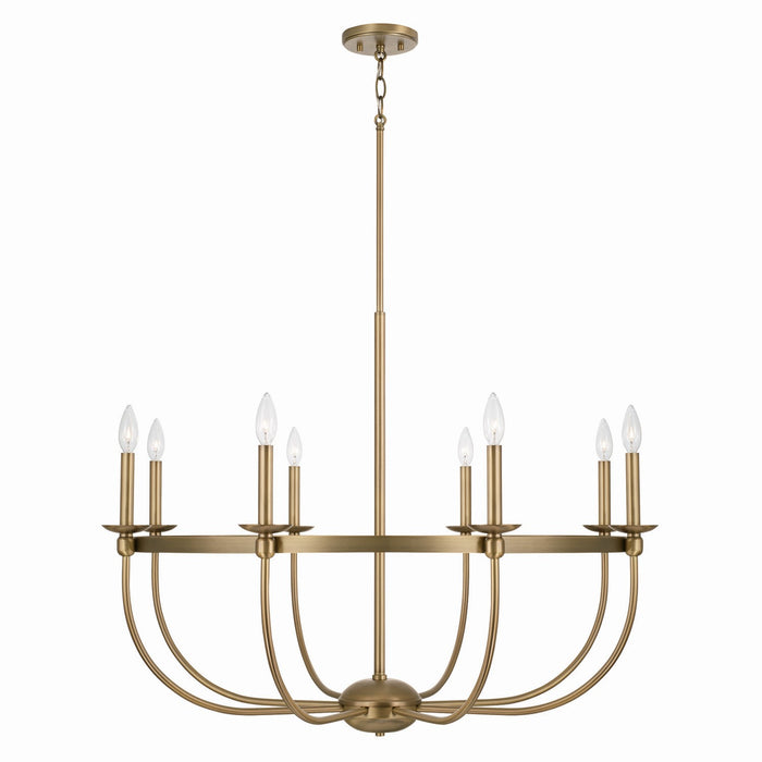 Capital Lighting 425181AD Eight Light Chandelier, Aged Brass
