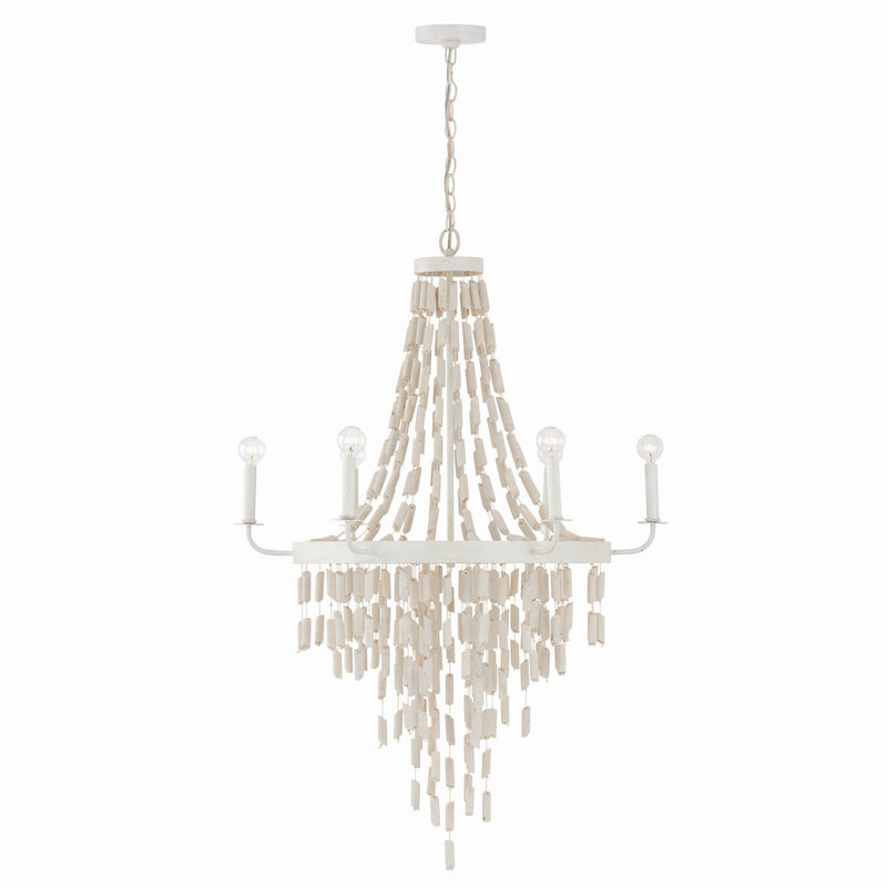 Capital Lighting 447761OW Six Light Chandelier, Organic White