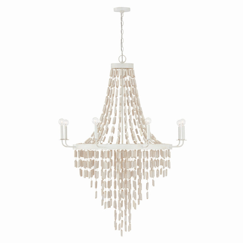 Capital Lighting 447782OW Eight Light Chandelier, Organic White