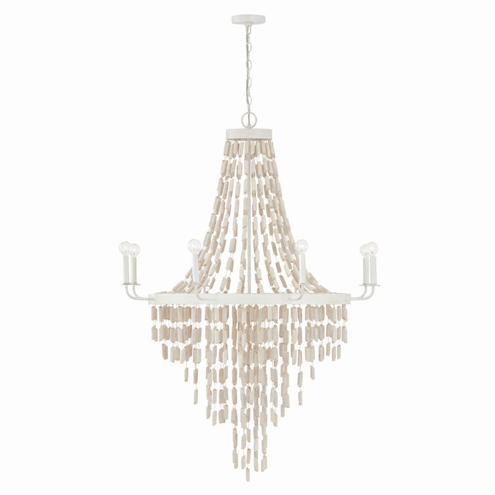 Capital Lighting 447782OW Eight Light Chandelier, Organic White