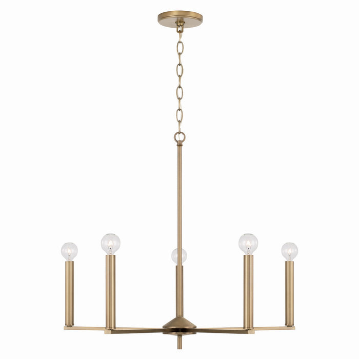 Capital Lighting 448651AD Five Light Chandelier, Aged Brass