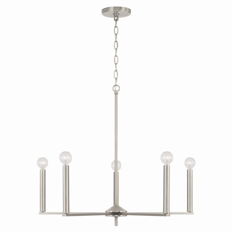 Capital Lighting 448651BN Five Light Chandelier, Brushed Nickel