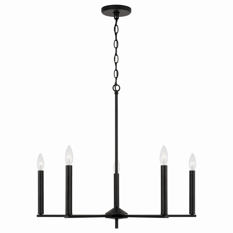 Capital Lighting 448651MB Five Light Chandelier, Matte Black