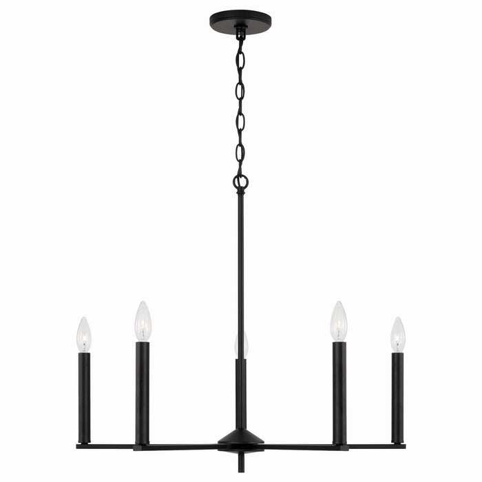 Capital Lighting 448651MB Five Light Chandelier, Matte Black