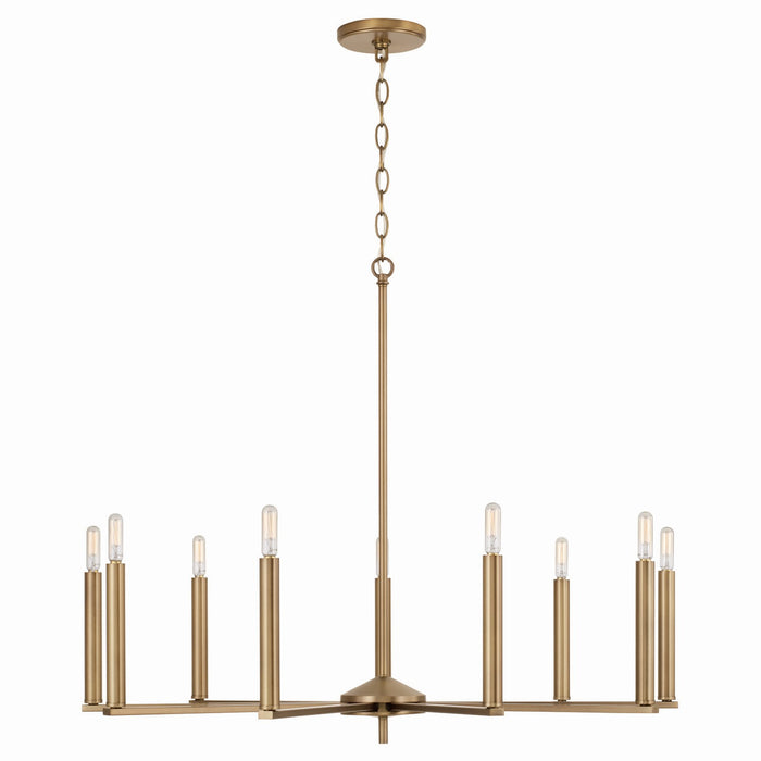 Capital Lighting 448691AD Nine Light Chandelier, Aged Brass