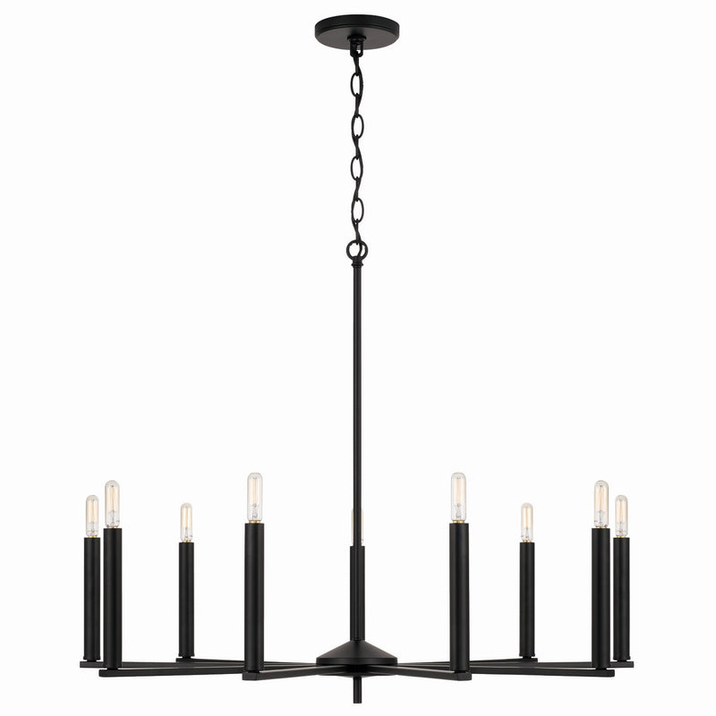 Capital Lighting 448691MB Nine Light Chandelier, Matte Black