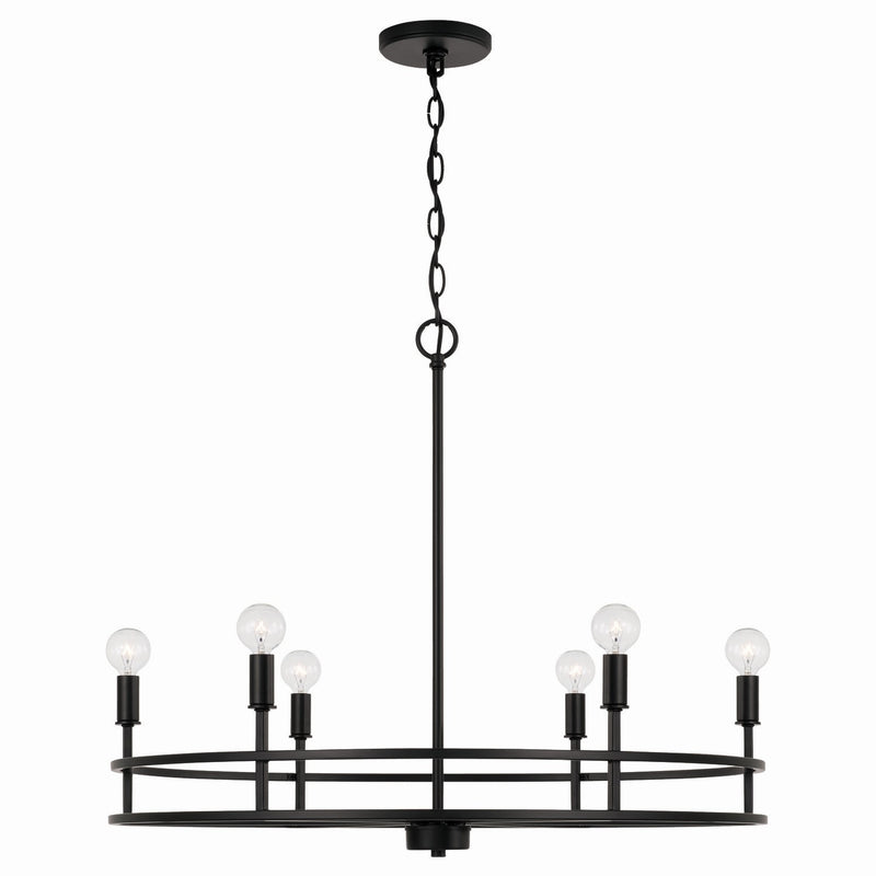 Capital Lighting 448761MB Six Light Chandelier, Matte Black