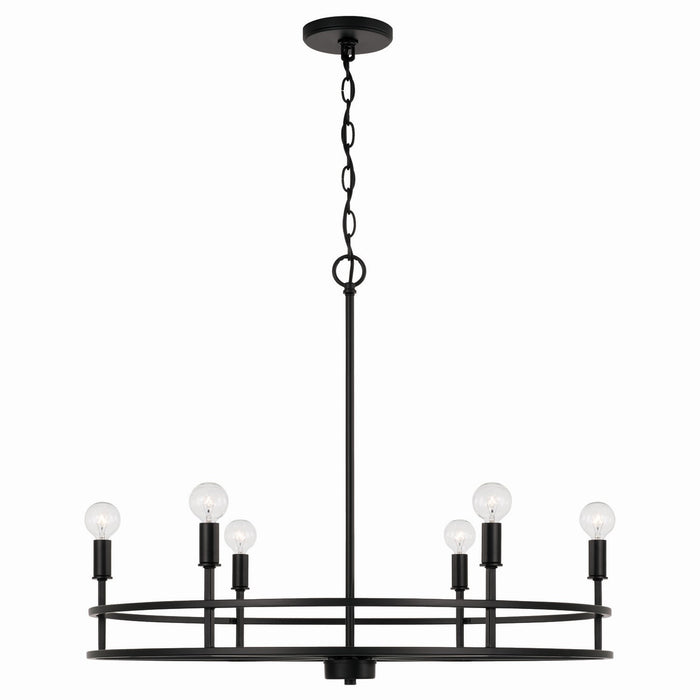 Capital Lighting 448761MB Six Light Chandelier, Matte Black